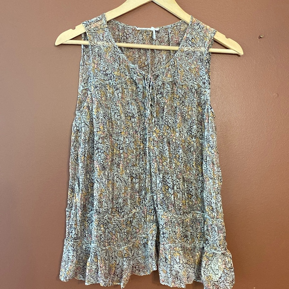 Floreat sleeveless blouse in beautiful sheer fabric for Anthropologie.